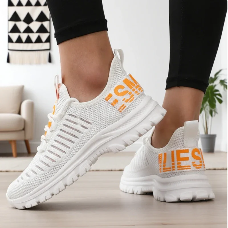 Promotional Women's Shoes Lightweight Breathable Mesh Outdoor Sneakers Quick Drying Fitness Tennis Training Lace Up Women Shoes