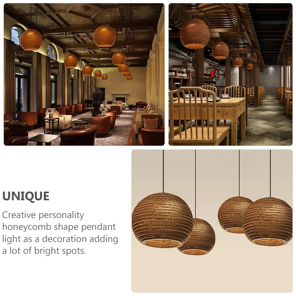

Vintage Sphere Paper Chandelier Decor Hanging Lamp Decorative Shade Cardboard Restaurant Light Villa Lighting