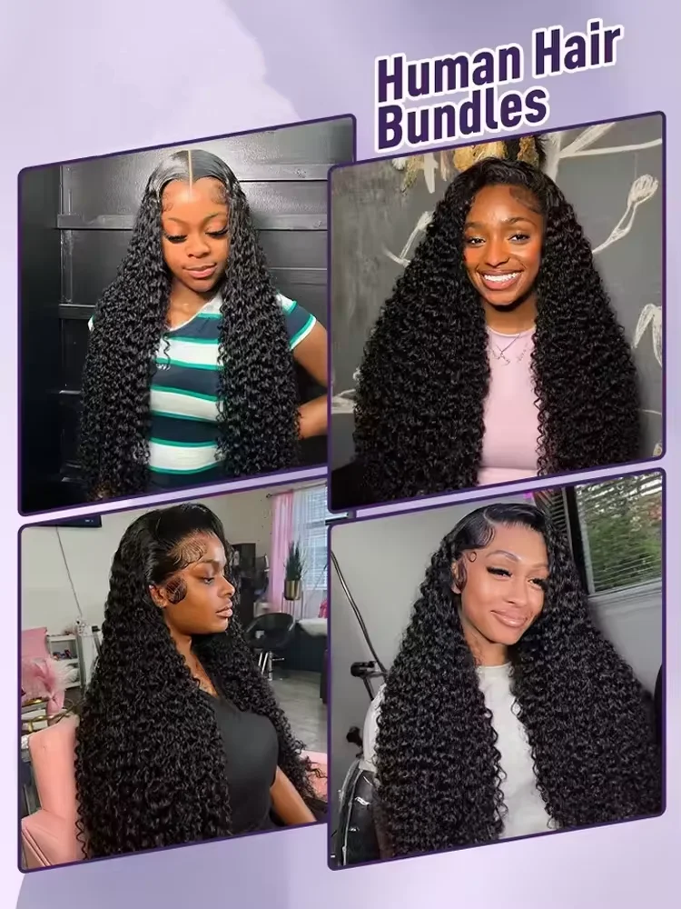 30 36 Inch Deep Wave Human Hair Bundles Curly Hair Weaving 12A Brazilian Raw Unprocessed Double Weft Virgin Hair Extension 6