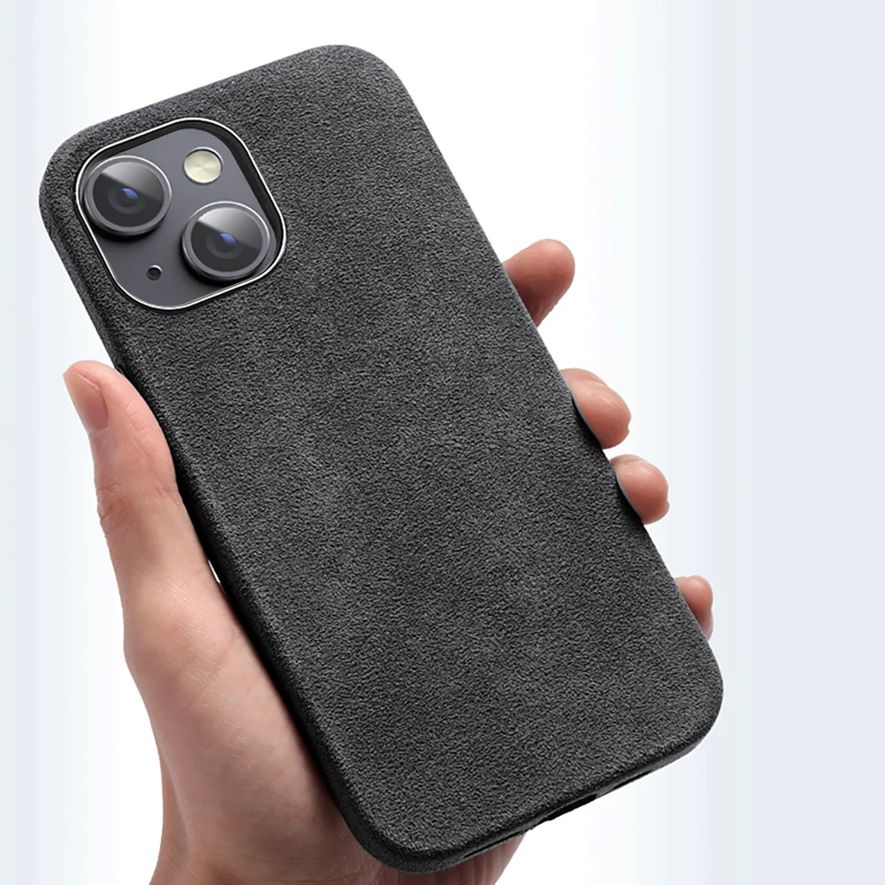 for Magsafe Case Genuine Cow Suede Leather Phone Case for iPhone 14 13 Pro Max 13 Mini 14 Plus Case Magnetic Back Cover