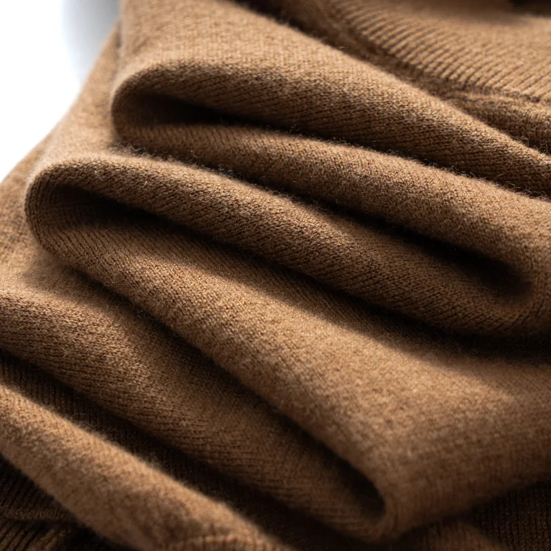 Summer New Short Sleeved Men's Half High neck Pullover Vest Casual Knitted Thin Base Shirt Spun Wool T-shirt Men's Clothing