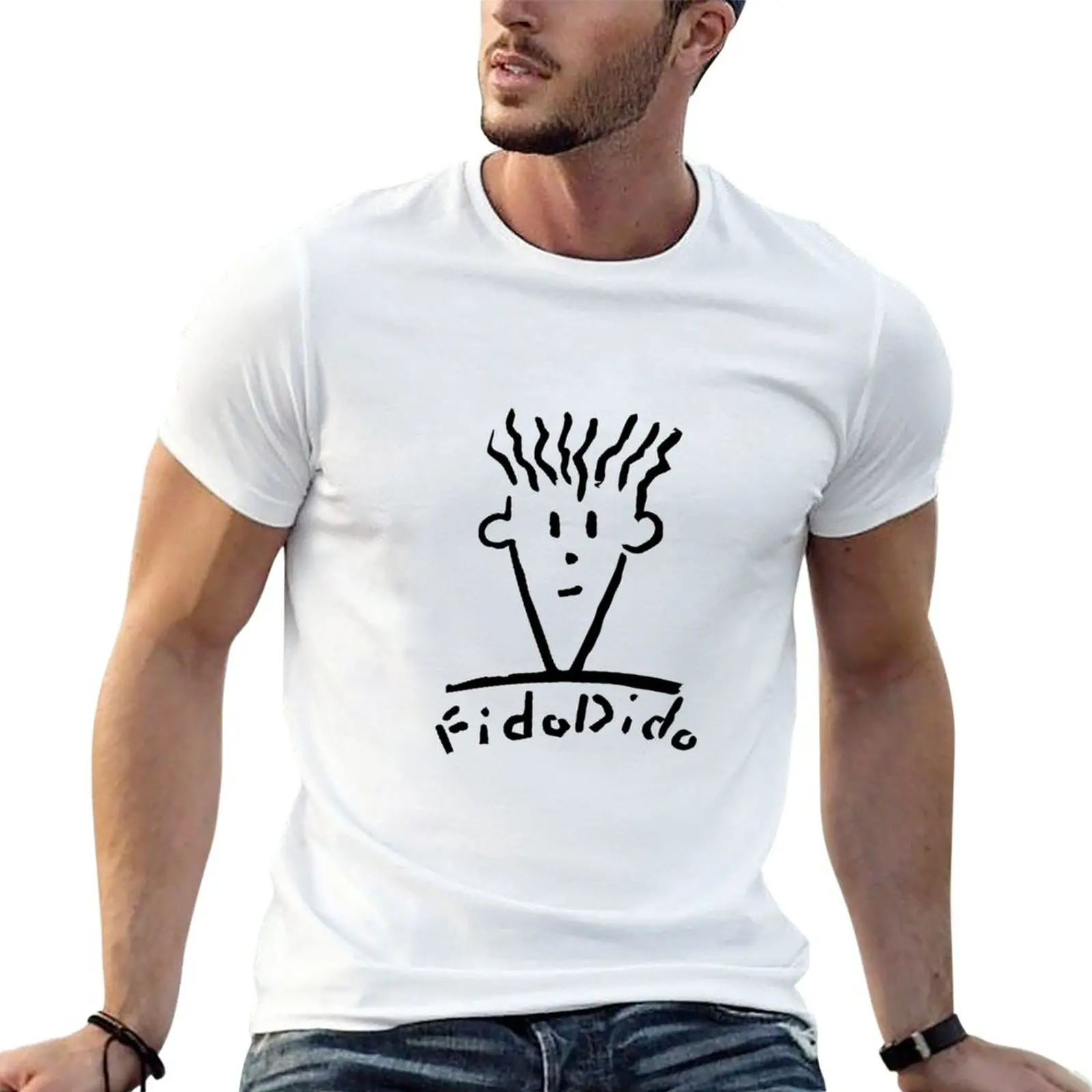 

New FidoDido T-Shirt tops man clothes aesthetic clothes Anime t-shirt mens graphic t-shirts big and tall