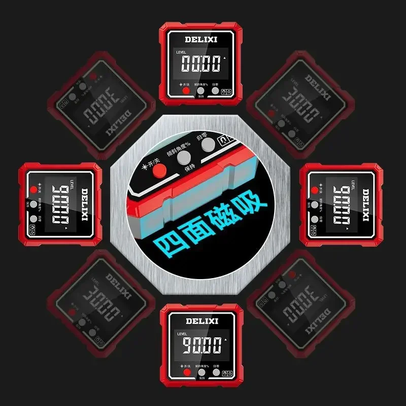 Inclinometer Digital Laser Measure Angle Meter Protractor Sensor Magnetic Inclinometer Bilateral laser angle/slope conversion digital inclinometer