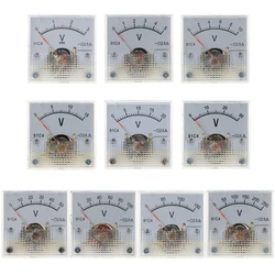 91C4 DC Voltmeter Analog Panel Voltage Meter Mechanical Pointer Type Volt Tester 3/5/10/15/20/30/50/100/150/250V 10 Styles Volt