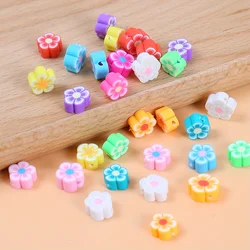 Colorful Mixed Fruit Shape Soft Pottery Beads - Handmade DIY Jewelry Accessories (60 pcs) - 60pcs (Flower 1)