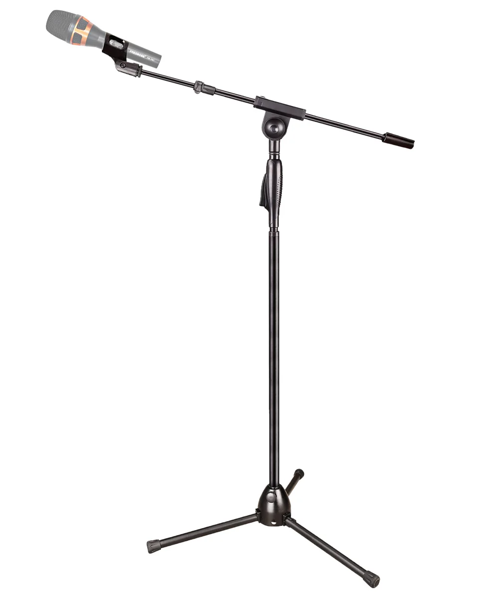 tambores Soporte de micrófono con brazo World Rhythm WR-501 Soporte de micrófono ajustable en altura con patas de trípode y clip de micrófono ideal para cantantes audífonos estudios 