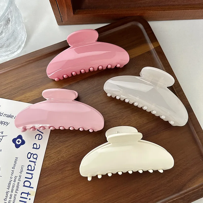 Cream Powder Glossy Resin Back Spoon Shark Clip Simple and Fresh Girl Candy Solid Color New Girl Headwear Accessories боди candy girl dixie бесшовное черное os