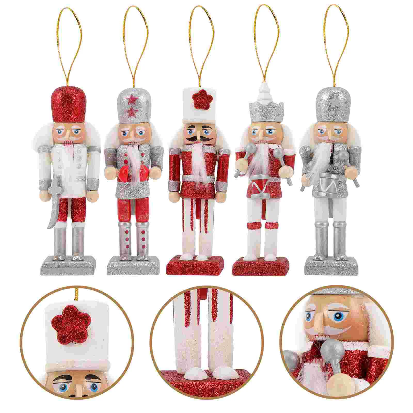 

Nutcracker Holiday Ornament Hanging Nutcrackers Craft Wood Crafts Puppet Desktop Xmas