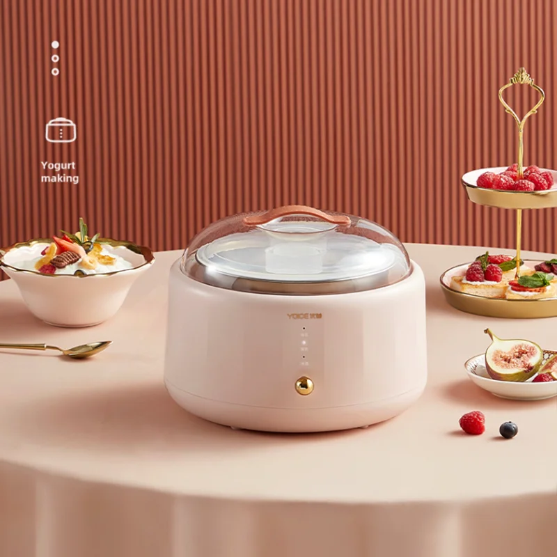 Household Yogurt Maker 220V Yogurt Machine 1000ml Fermentation Machine Stainless Steel Rice Wine Maker Pink Kitchen Appliances