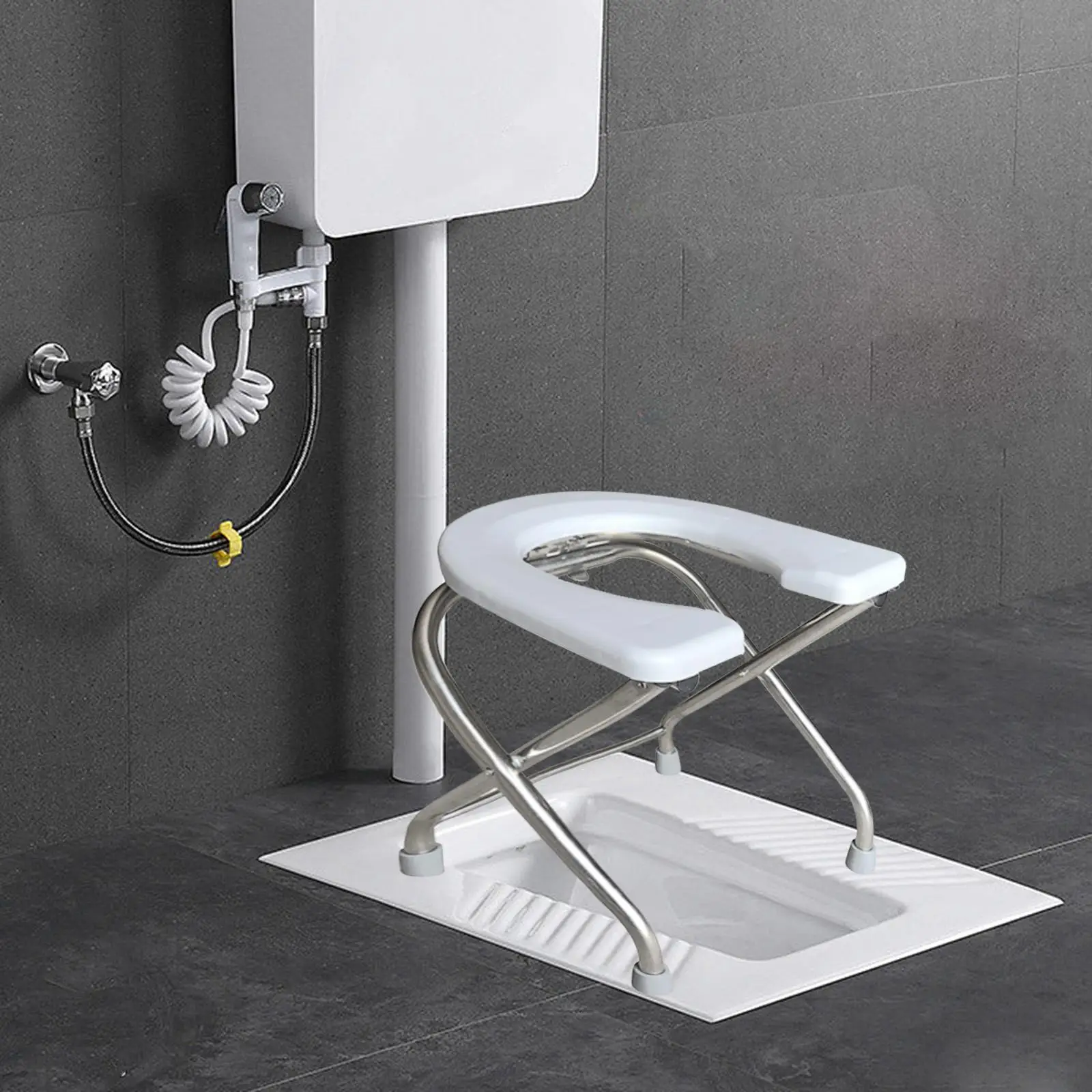 Toilet Seat Multifunctional Washable Squat Toilet Stool for Bathroom Elderly