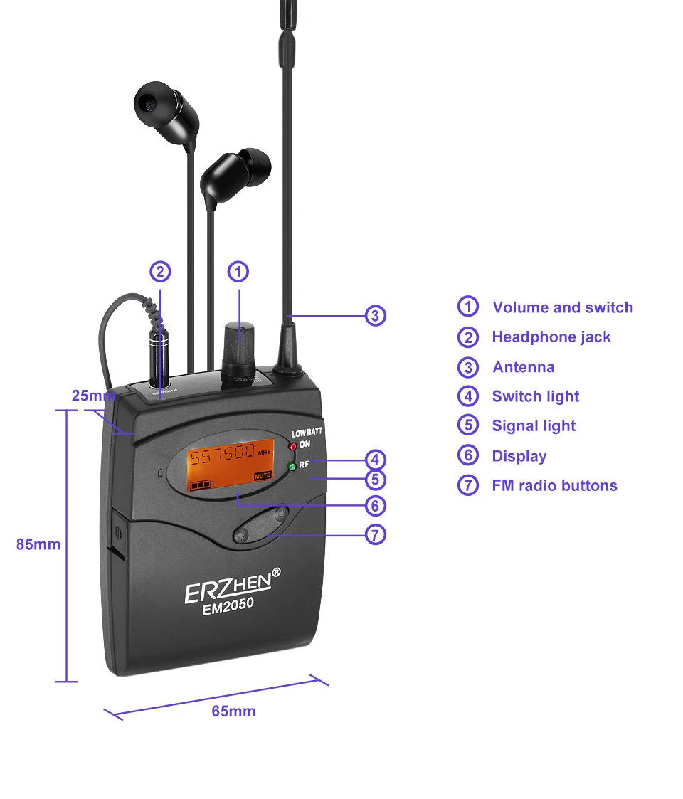 For EM2050 System Stage Equipment Monitoring In-Ear Wireless Musical Instrument Receiver and Transmitter Accessories images - 6