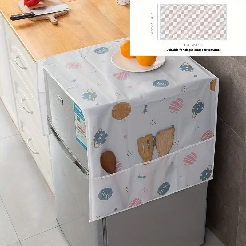 Keep Your Refrigerator Washing Machine Clean Dust-Free Dust Cover With Pockets 1Pc