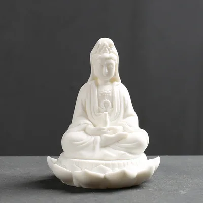 부처님 차 애완 동물 장식품 선(禪) 작은 부처님 조각상 집 장식 진열대 장식 자동차 장식품 세라믹 공예품 작은 조각상