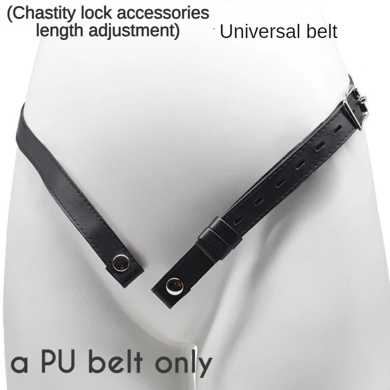 Chastity Cage PU Leather Anti-off Auxiliary Belt Anti-off Male Penis cage Adjustable Rope Chastity Lock Accessories sexyshop