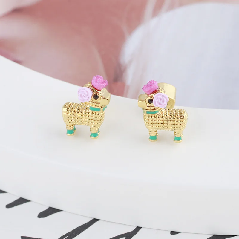 

Высококачественные ювелирные изделия 1:1, милые серьги из ягненка, подарок для женщин, жены, мамы, подруги, животного, ювелирные изделия