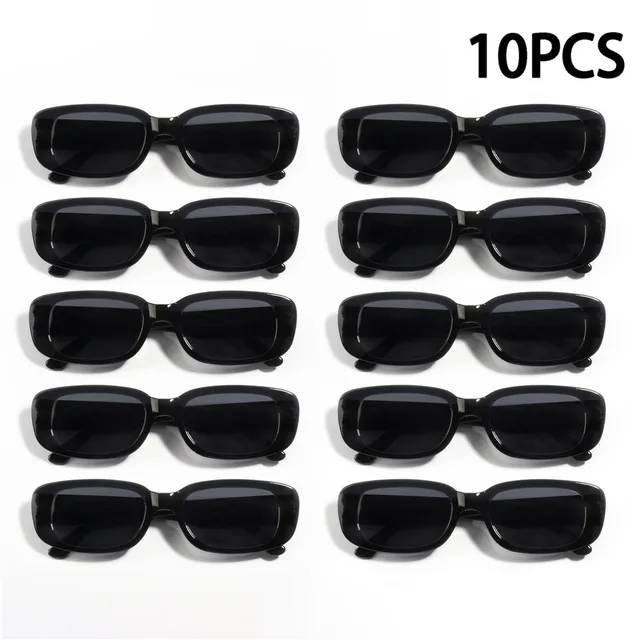 10 pièces Vintage noir carré lunettes De soleil femme marque De luxe petit rectangle lunettes De soleil femme dégradé clair miroir Oculos De Sol 1