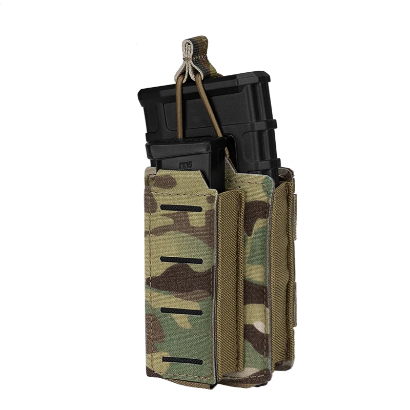 

Idogear Tactical Lsr 9mm 556 Mag Pouch Double Mag Molle Pouch Open Top Pistols and rifles Airsoft