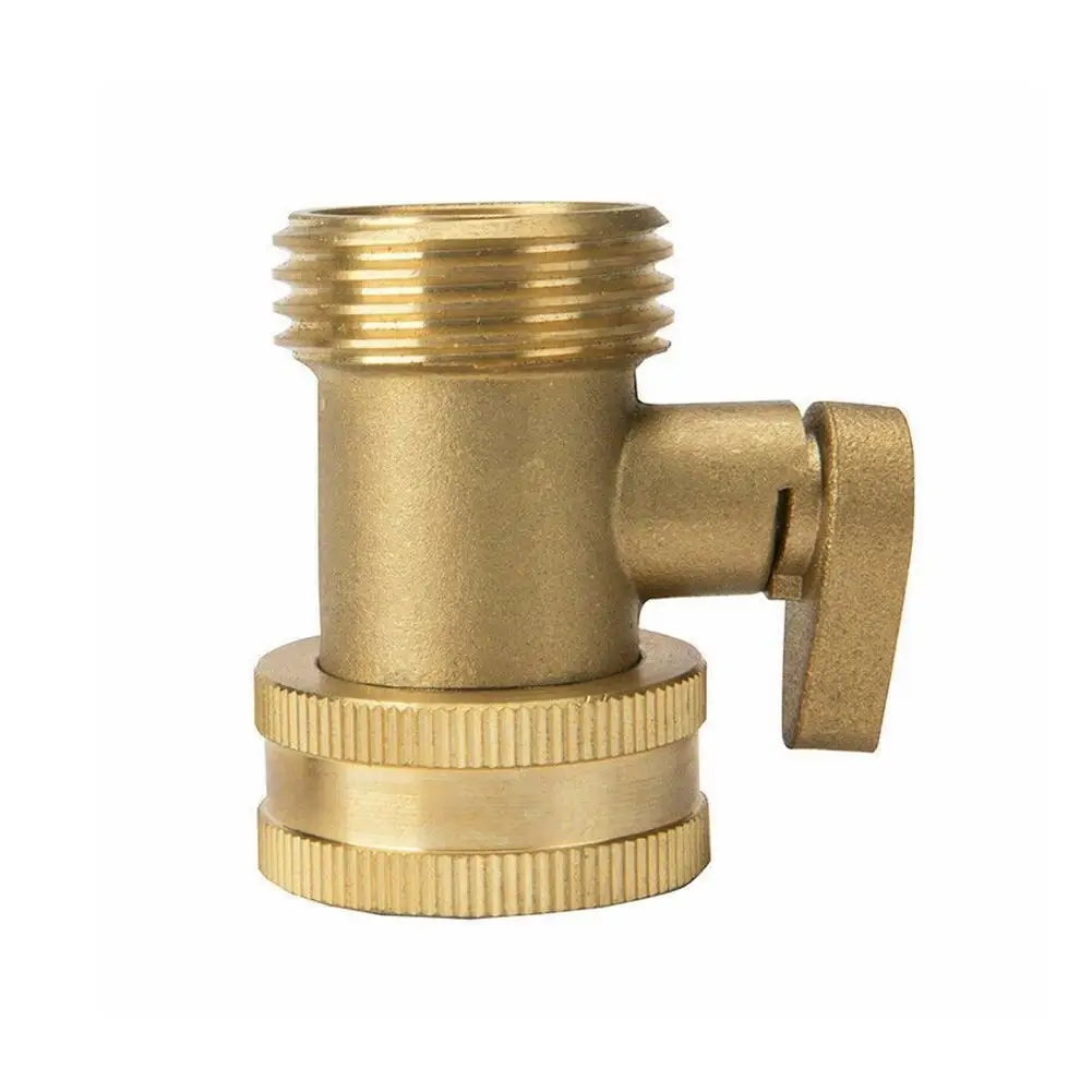 3/4 Garden Hose Shutoff Valve Brass Water Hose Faucet Connector For Garden Watering Coupler Joint Connect Repair Shut