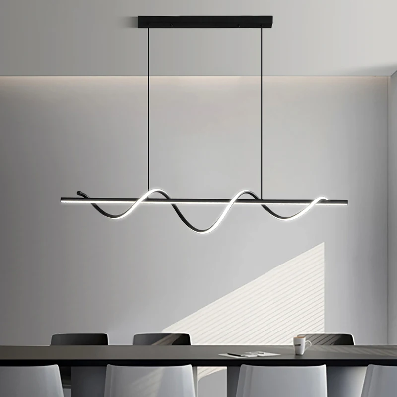 Modern Long Rotate LED Pendant Lamps with Remote Control 4
