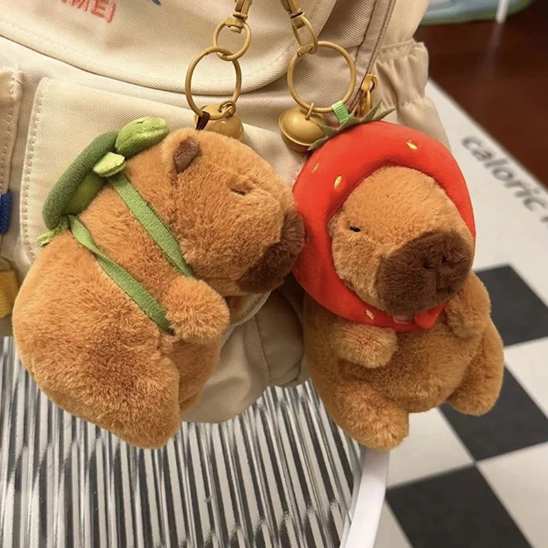 

Capybara Plush Keychain Cute Bag Pendant Creative Fluffty Animals Keyring Kawaii Stuffed Doll Keychains Birthday Gift