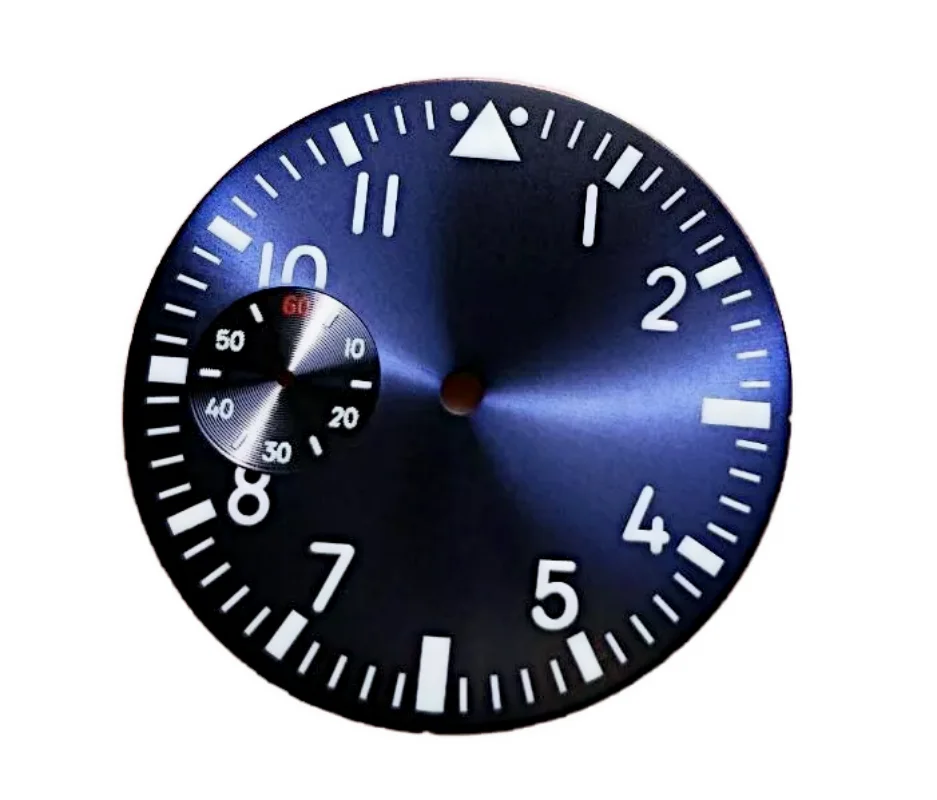 38.9mm black or blue watch dial luminous fit for ETA6497 ST3600 movement Dial