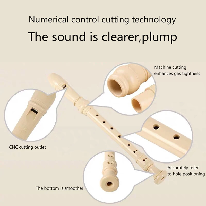 1 sztuk profesjonalny Treble flet 6/8-Hole sopran Recorder ABS klarnet dźwięk z łatwą regulacją instrumentu