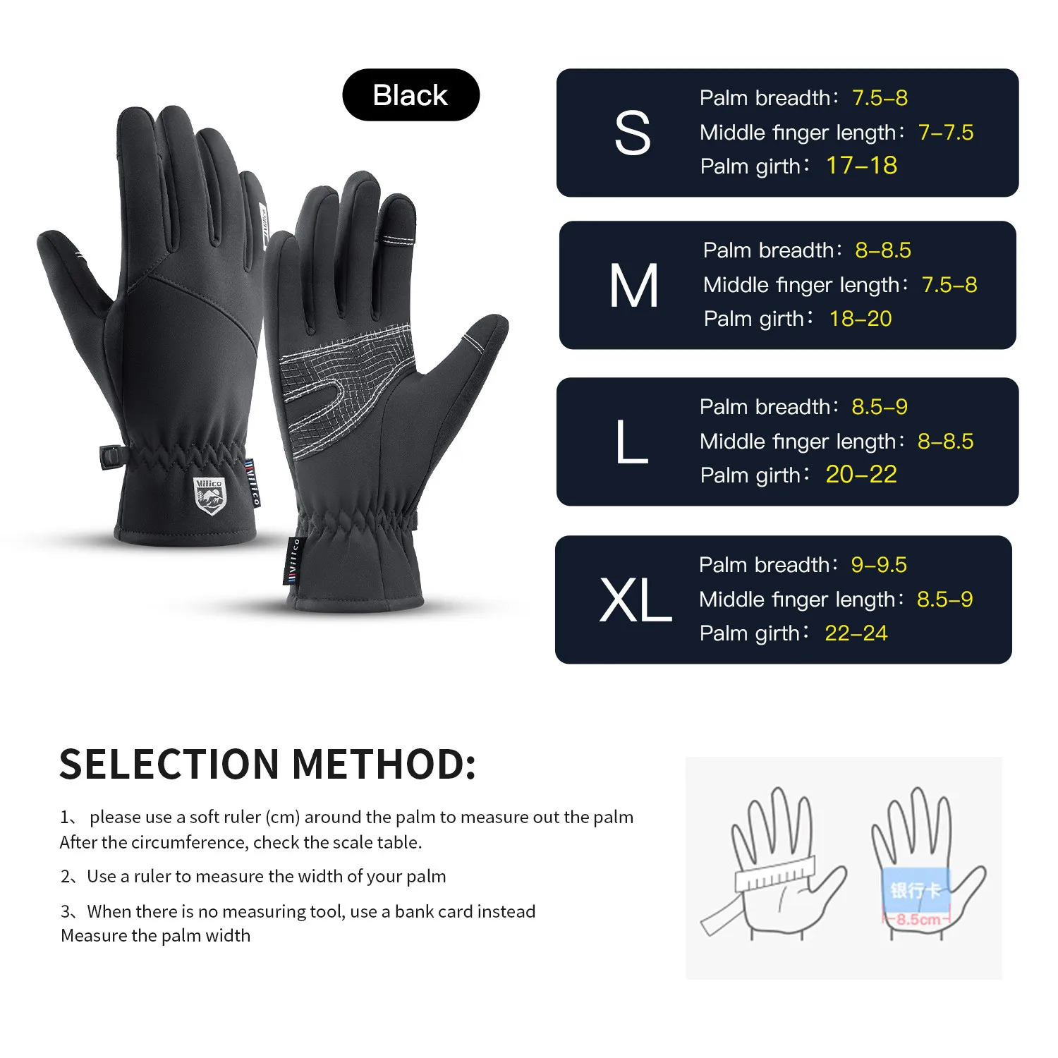 Men Winter Waterproof Cycling Gloves Outdoor Sports Running Motorcycle Ski Touch Screen Fleece Gloves Non-slip Warm Full Fingers 6