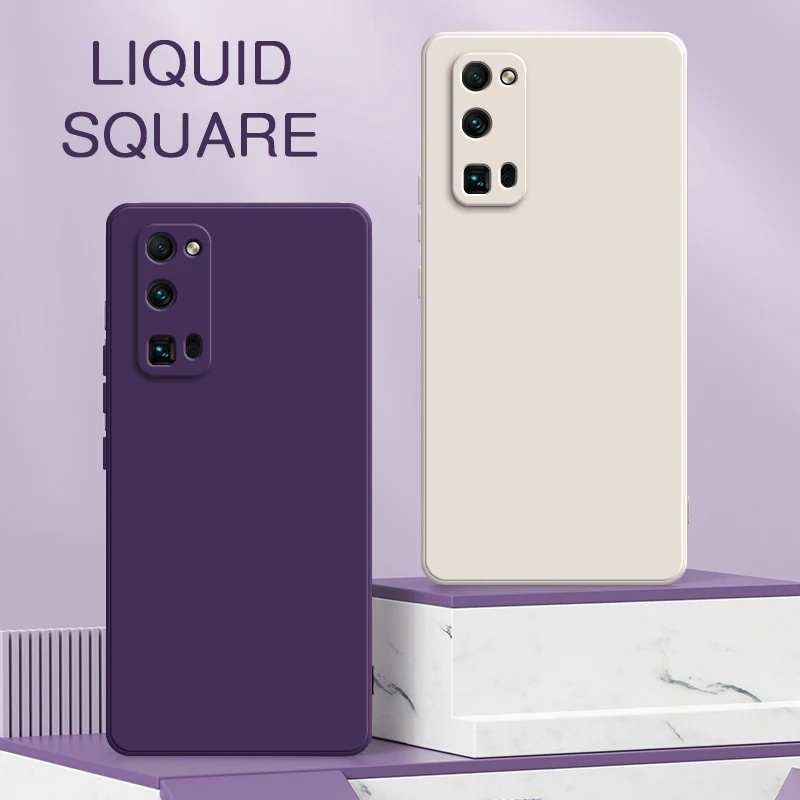 Premium Square Liquid Silicone Shockproof Phone Case