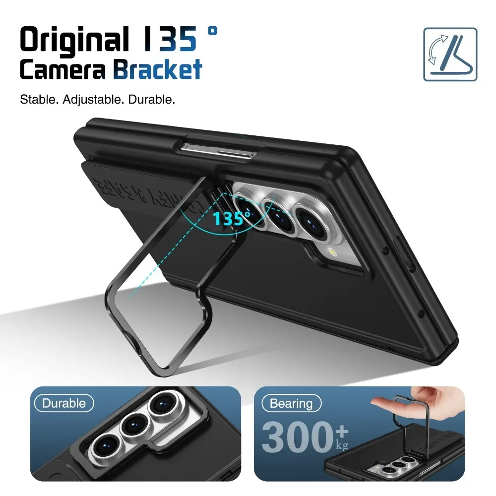 Invisible Kickstand Phone Case with Spring Wristband and Shockproof Back Protection