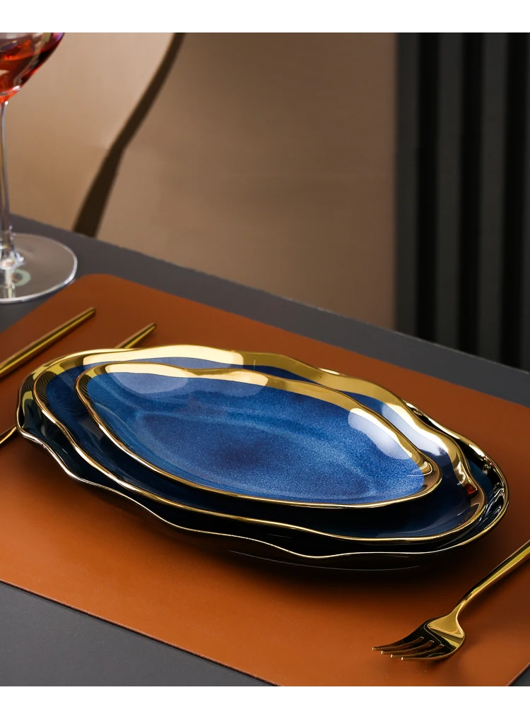 Irregular Ceramic Plate Bowl Nordic Dinnerware Kitchen Tableware