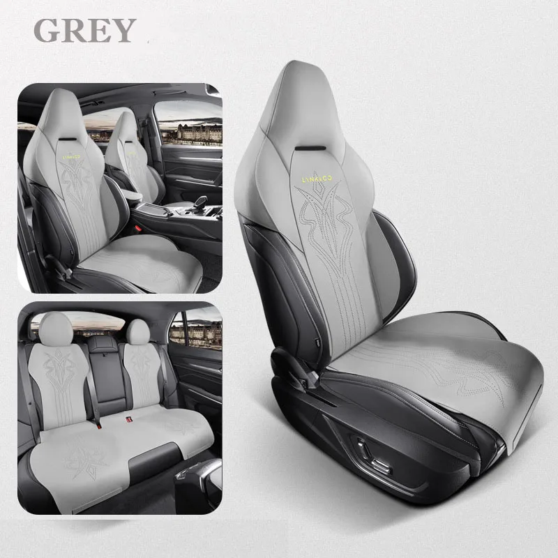 thumbnail image 1 of Juego completo de fundas para asientos de coche, con interior de cuero de grano avanzado para LYNK & CO 01 03 06, accesorios personalizados para automóviles, protector de asientos, 1 of 5
