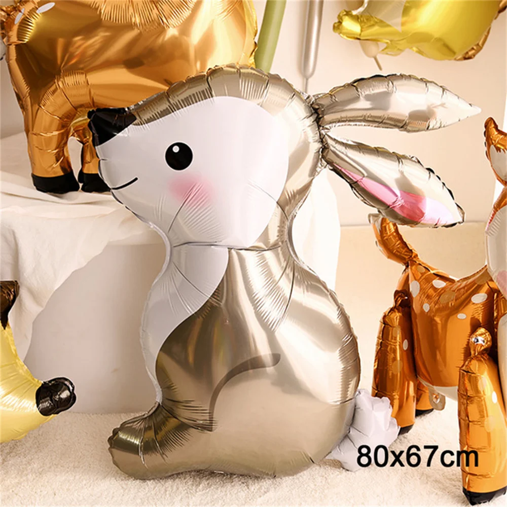 Foil Balloons 1Pcs Animal Theme Deer Rabbit Squirrel Safari Party Decor Adult Kids Birthday Decoration Supplies