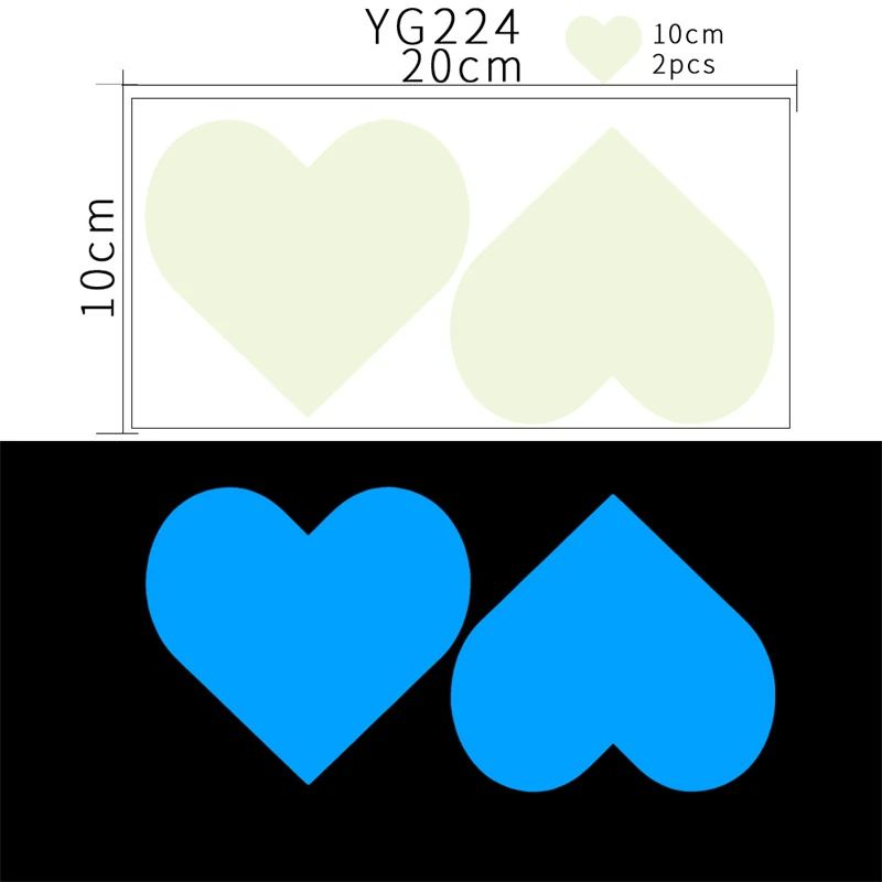 180PCS Blue Luminous Hearts Wall Stickers Fluorescent Children's Room DIY Self-adhesive Home Decoration Glow In The Dark Decal luminous wall stickers fluorescent stickers