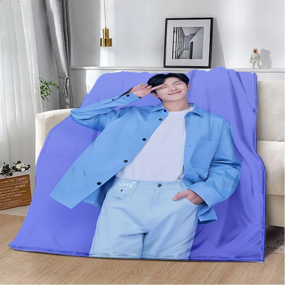 Cartoon Printed Blanket B-BT21S Picnic Blankets Warm Blanket Soft and Comfortable K-Kim NamS JoonS Home Travel Birthday Gift 3