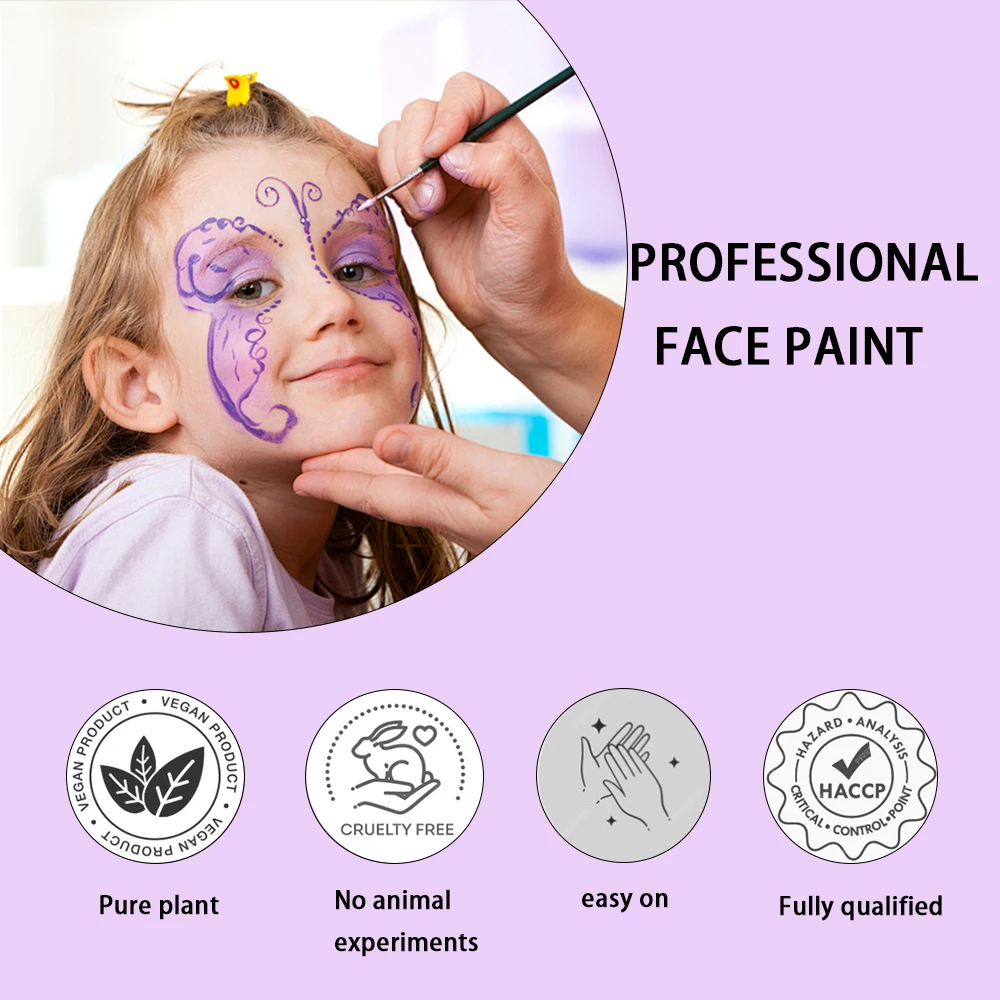 Professional Face Paint Set For Kids Adults Facial Paint Set One Stroke Split Cake Palette Body Paint Hypoallergenicity 2