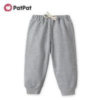 PatPat Baby Boy/Girl Solid Elasticized Waist Sweatpants Joggers Pants Soft and Comfortable Perfect for Outings and Daily Wear 1