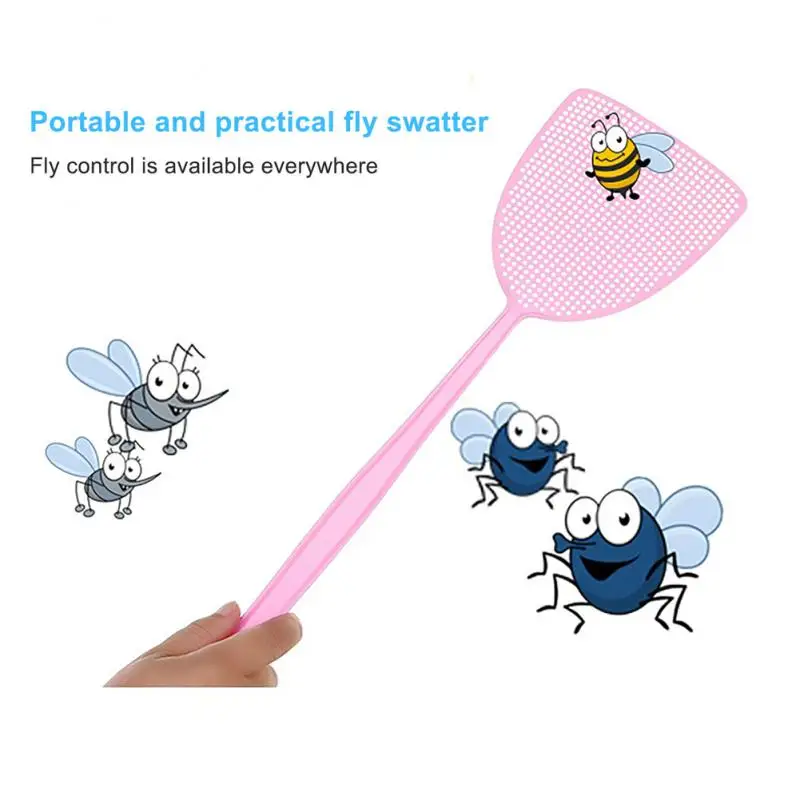 

10/1PCS Fly Swatter Plastic PP New Material For Household Non Rotten Manual Extended Handle Fly And Mosquito Swatter