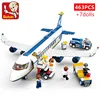 463Pcs City Airport Airbus Aircraft Airplane Plane Brinquedos Avion Model Building Blocks Bricks Educational Toys for Children 1