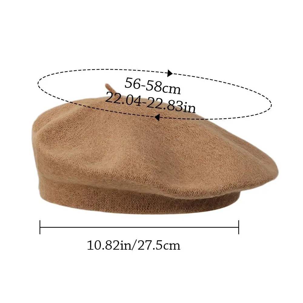 Autumn Winter Wool Berets Hat Elegant Women Girls Retro Plain Cap Solid Color All Matched Lady French Artist Hat