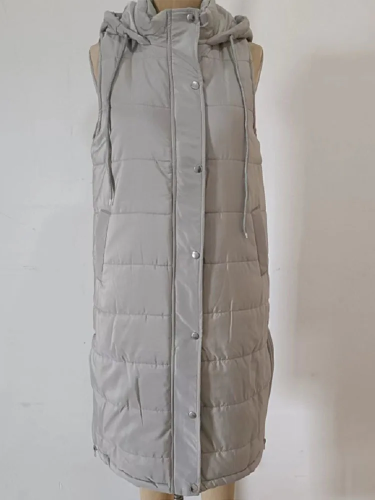 Women Winter Sleeveless Hoodie Waistcoat