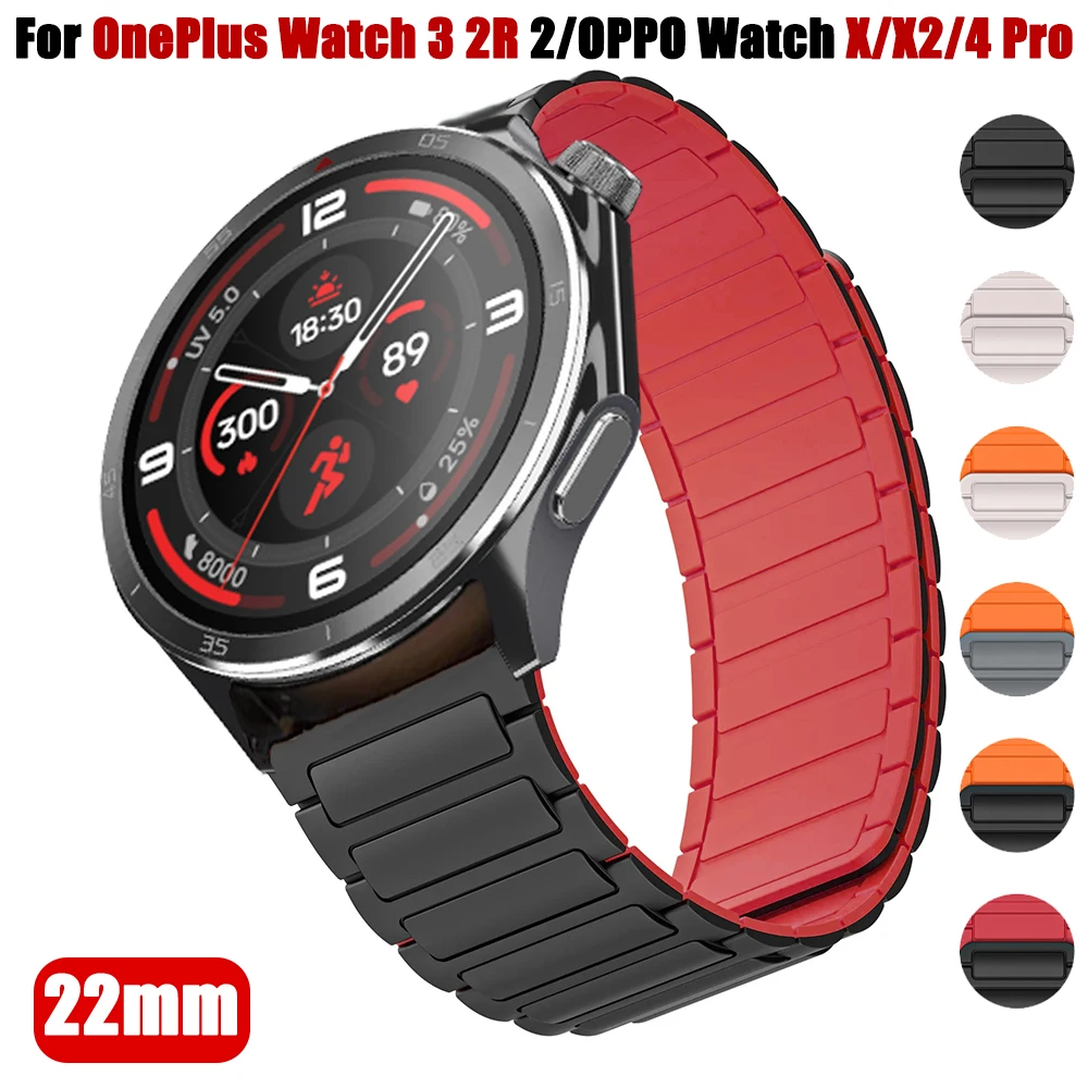 Magnetic Silicone Strap - Universal Sport Wristband, 22mm Replacement Band Bracelet