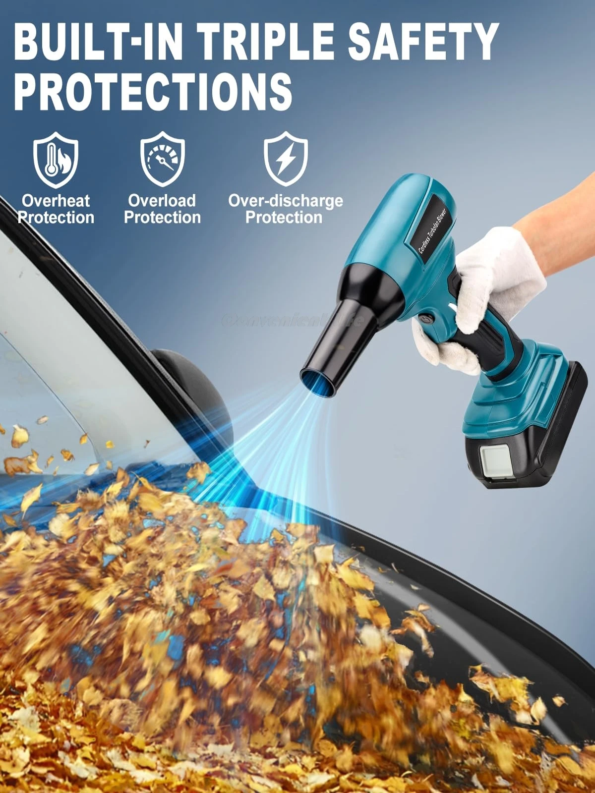 Cordless Leaf Blower for Makita 18V Battery 130000 RPM 425MPH High-Speed Brushle