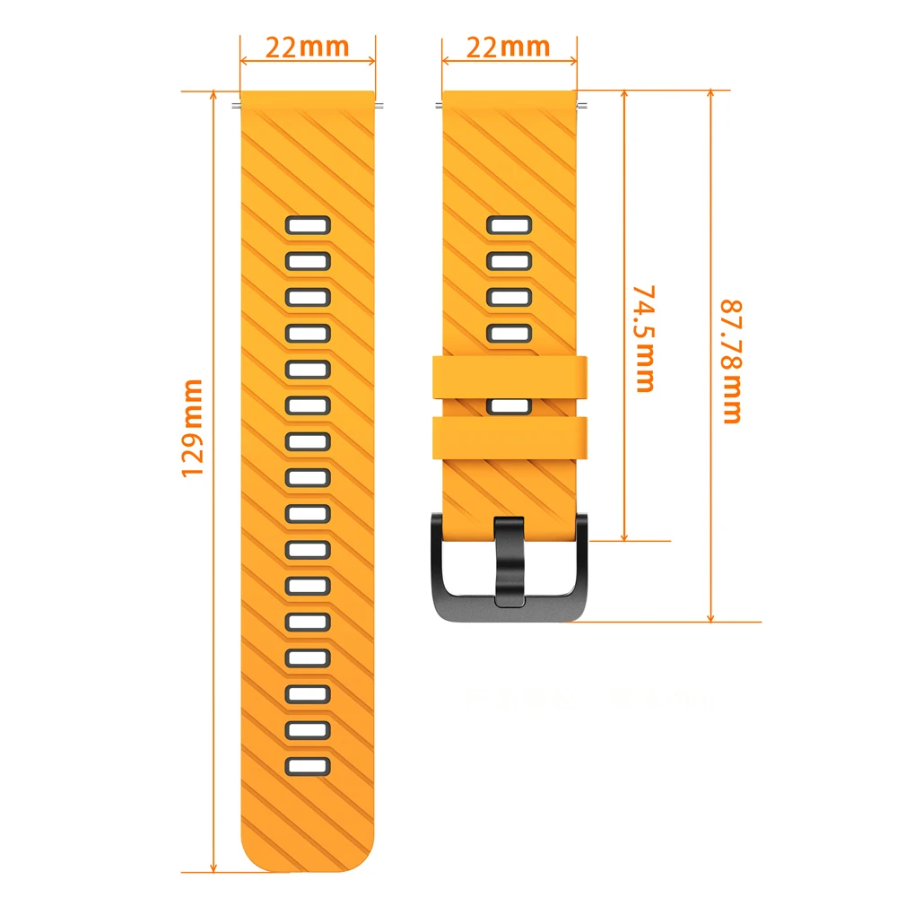 Enhanced Rubber Sports Strap - 22mm Replacement Band
