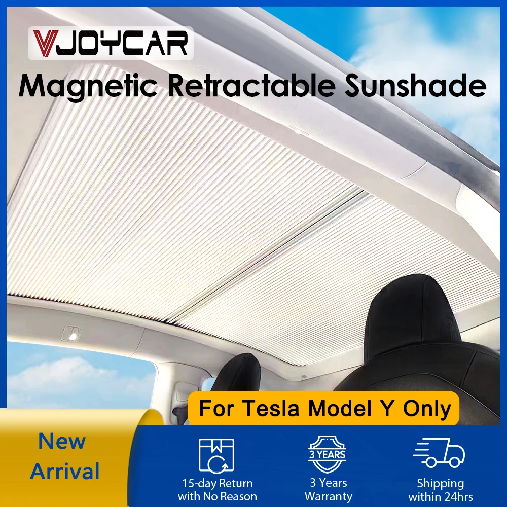 

Magnet Retractable Sunshade For Tesla Model Y Accessories Roof Shade Sun Visor High-end Interior Modification Model Y 2020-2024