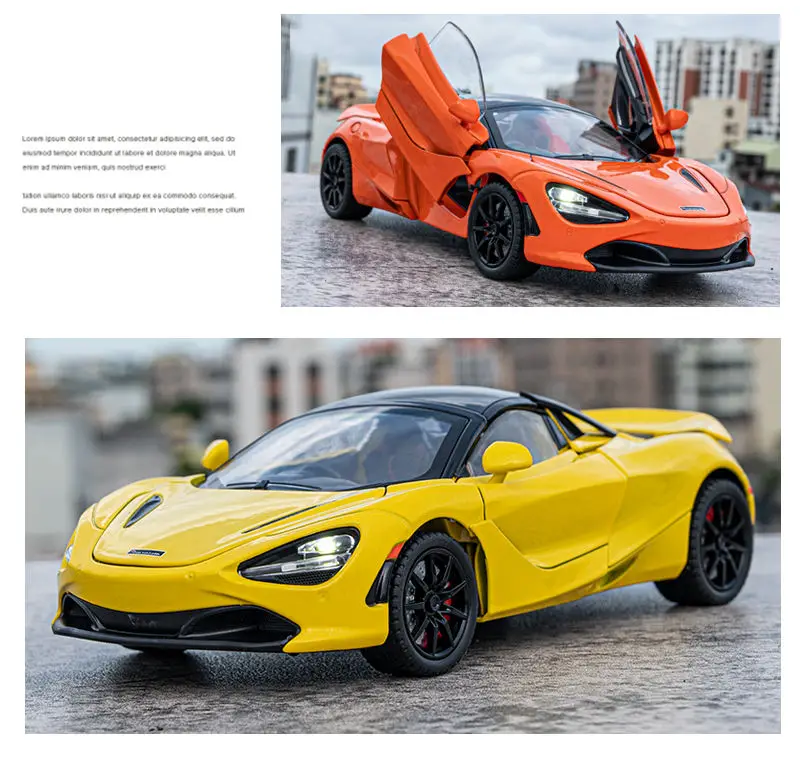 1:24 McLaren 720S Alloy Racing Car Model Diecast Metal