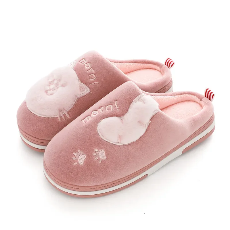 Lovely Cotton Women's Anti-slip Home Cartoon Couple Thick-soled Home Warm Cotton Slippers Animal Slippers Fur Slippers summer women slipper cloud design lovely cartoon sandals female couples outdoor eva thick platform rebound sole beach home shoes