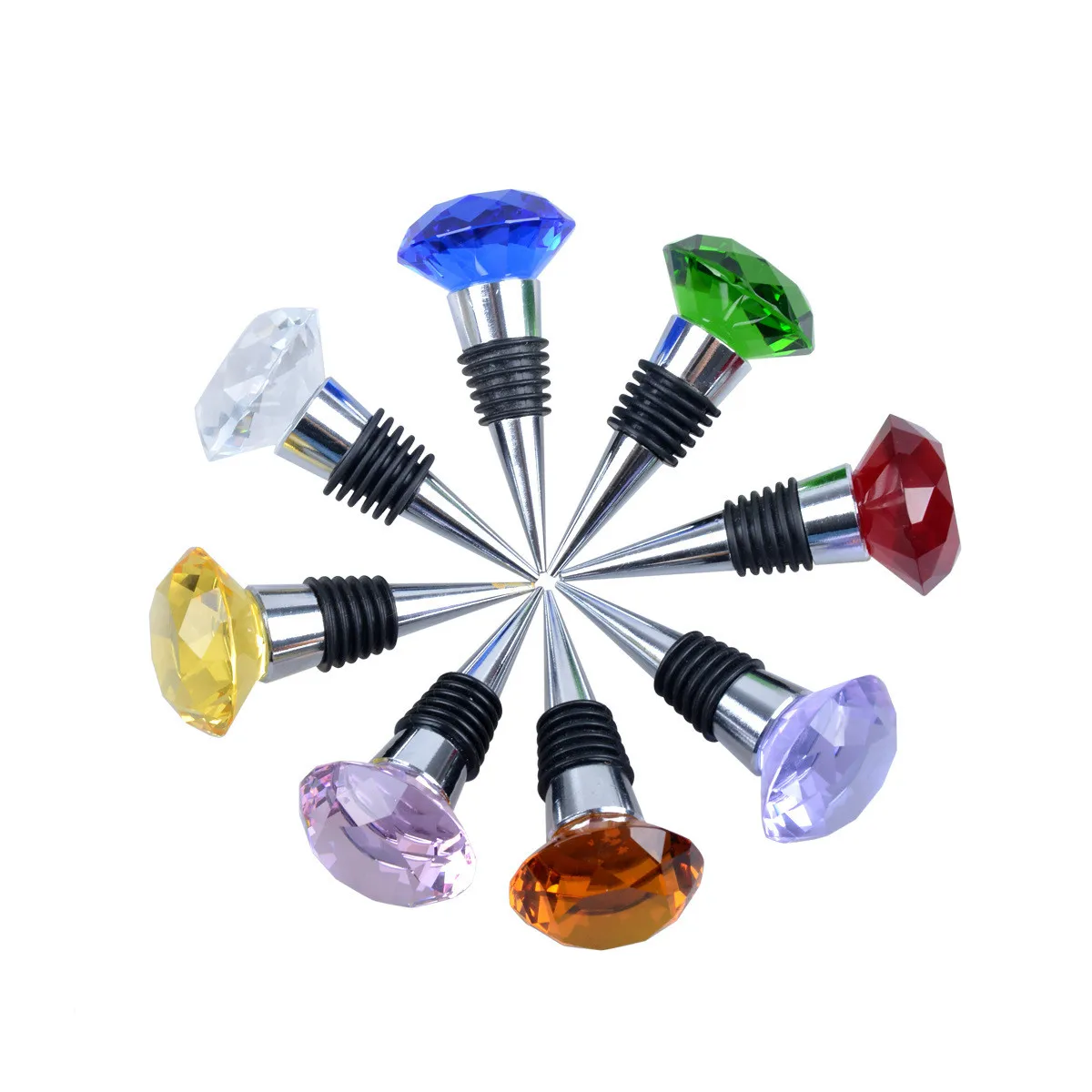 

40mm Crystal Diamond Stainless Steel Champagne Stopper Sparkling Wine Bottle Plug Seal Wine Bottle Stopper Kitchen Bar Tools