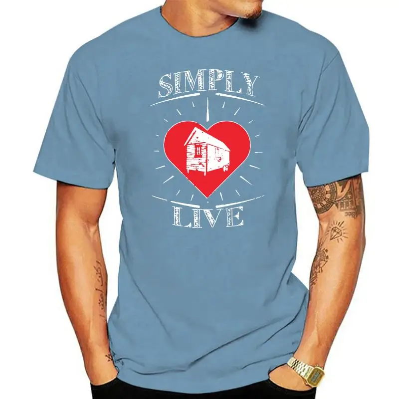 Log Cabin Shirt Simply Live Tiny House T Shirt T 2022 Shirt Uomo Uniform Red Tee Shirt Mens Top Quality