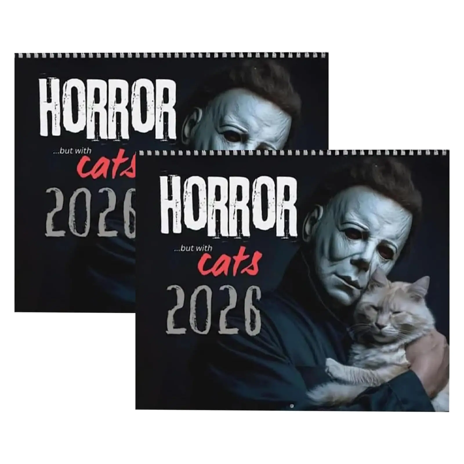 Annual Dark And Cute Pet Guide Terrifying Moments 2026 Calendar A Double Blow of Horror Atmosphere And Healing Cat Style