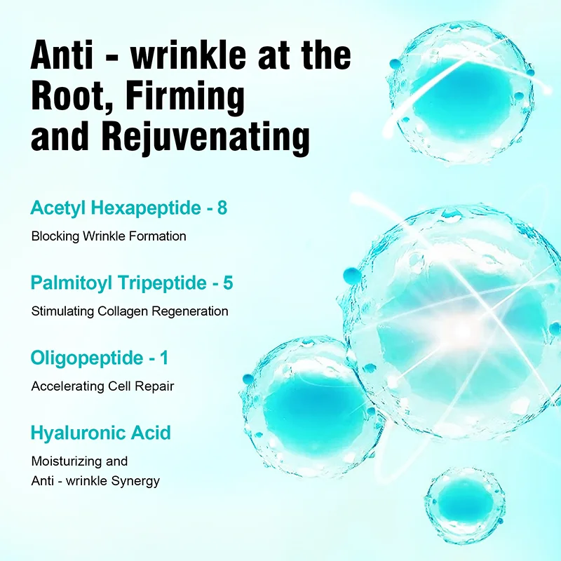 Siero rassodante a sei peptidi Altamente efficace Antirughe Rassodante per la pelle Pelle liscia Prevenire Migliorare il siero per il viso ai piedi di galloni 4